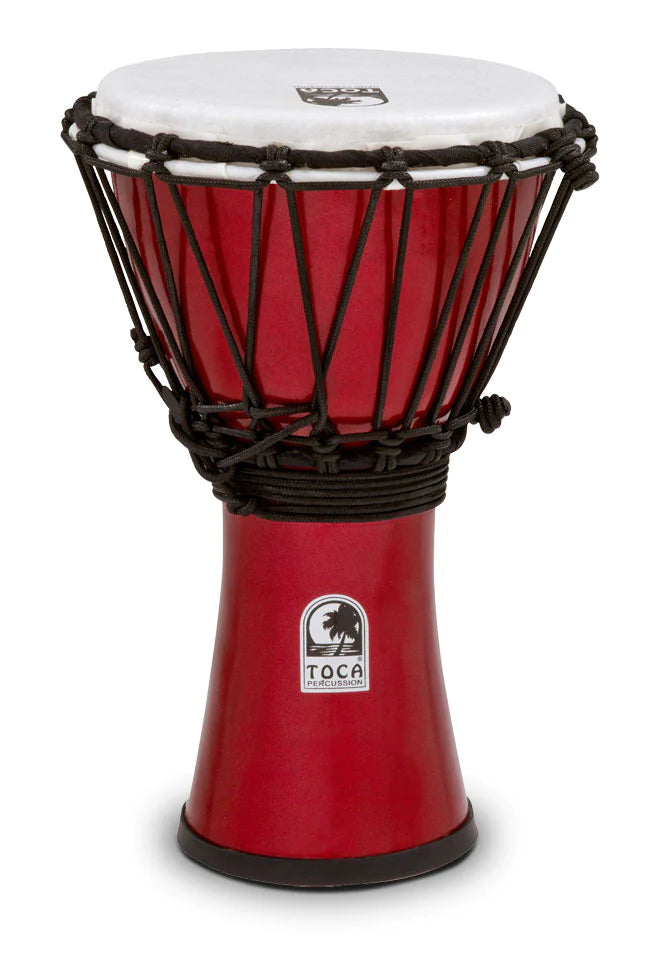 Toca Freestyle Colorsound 7" Djembe, Metallic Red - Metronome Music Inc.