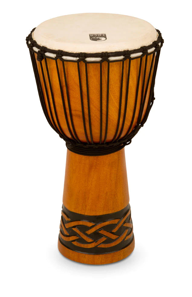 Toca Origins Series Rope Tuned Wood 10" Djembe, Celtic Knot - Metronome Music Inc.