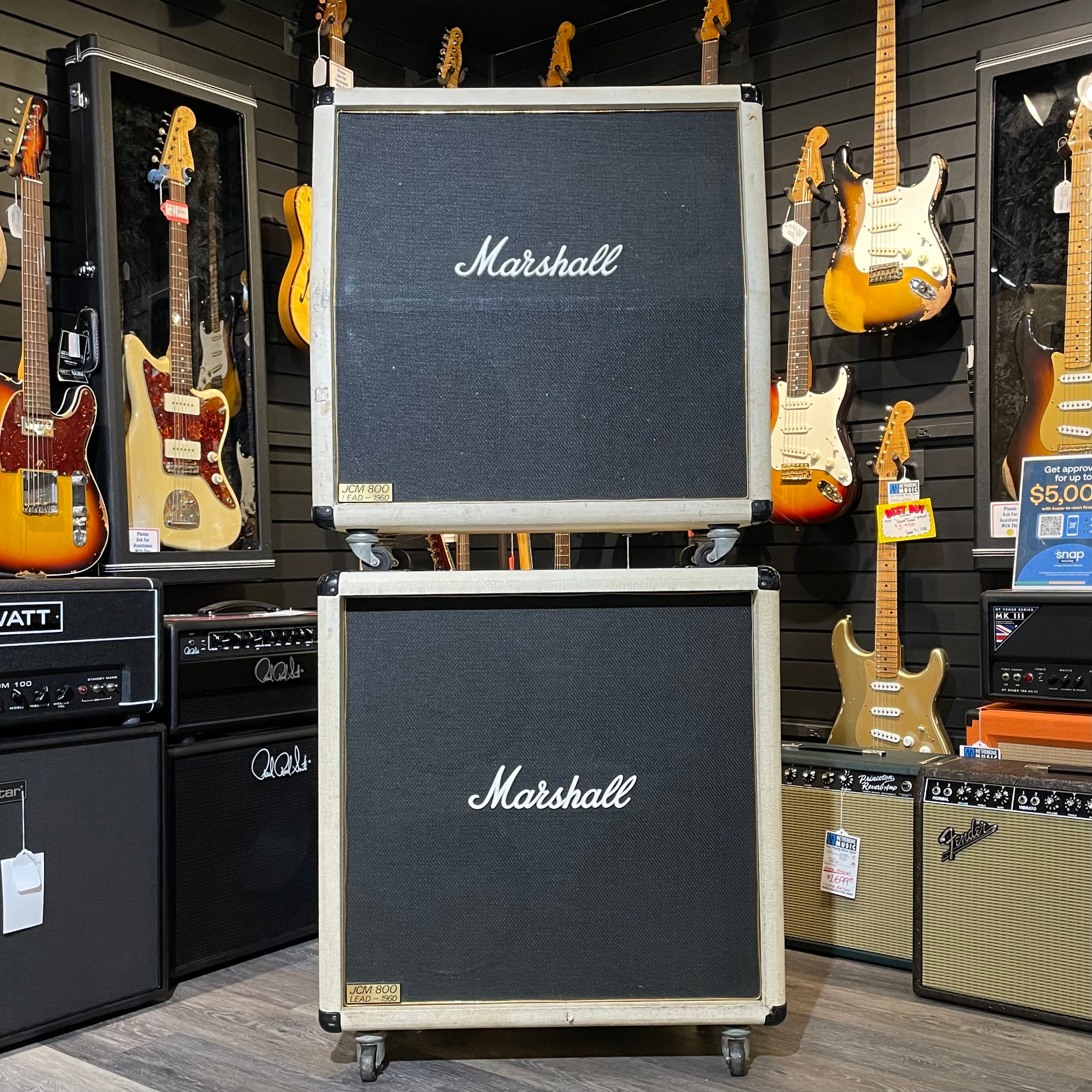 Marshall Lead Series 1960A/1960B, Full Stack, G12T-75/G12M-70 - White (1987)