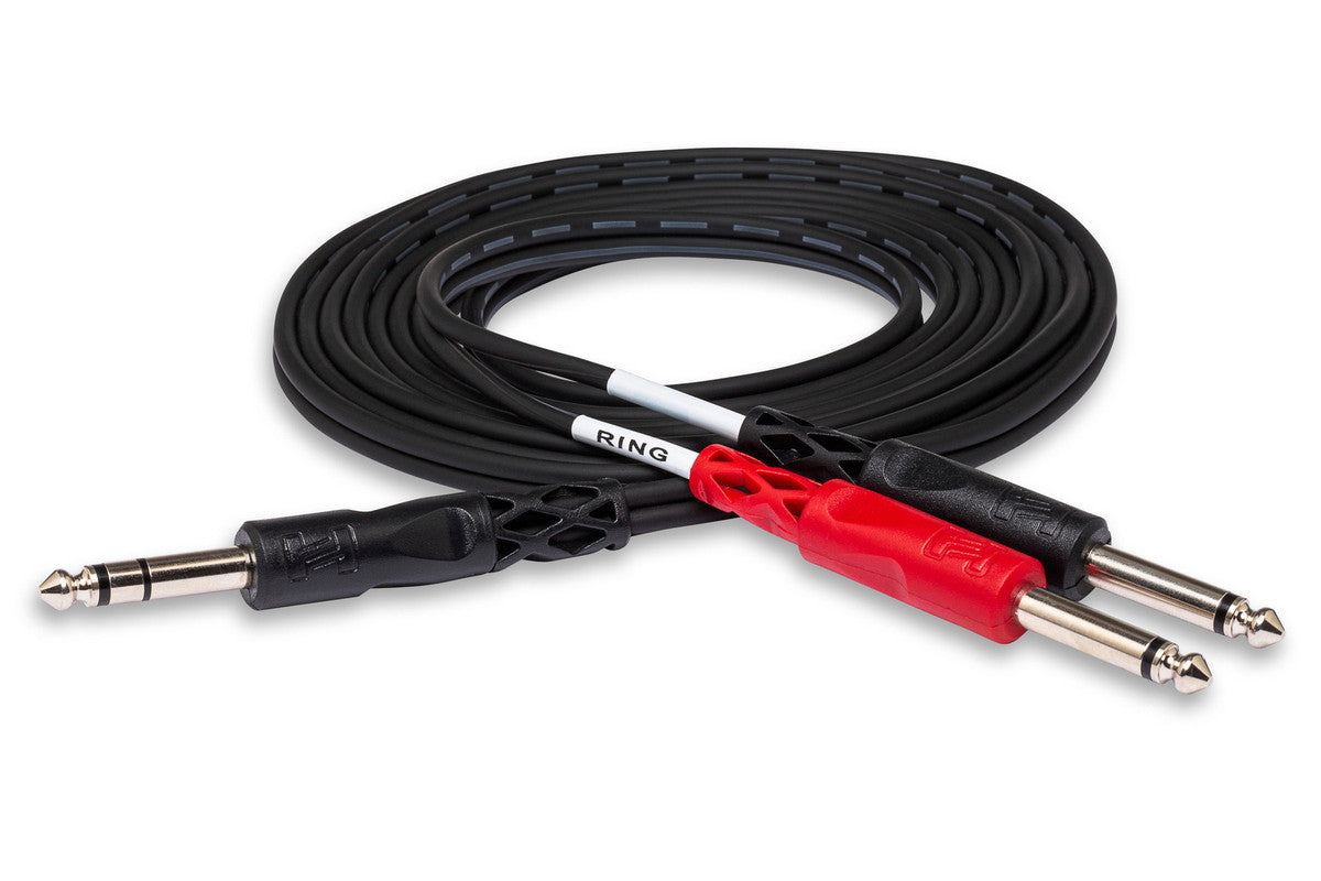 HOSA STP-203 10' Insert Cable, 1/4 In TRS To Dual 1/4 In TS