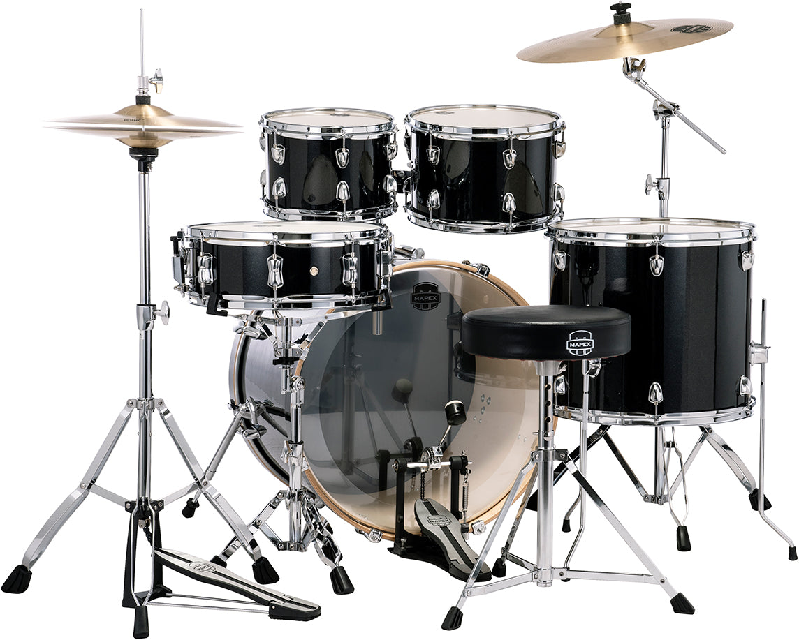 Mapex Venus 5-Piece Rock Complete Drum Set- Black Galaxy Sparkle - Metronome Music Inc.