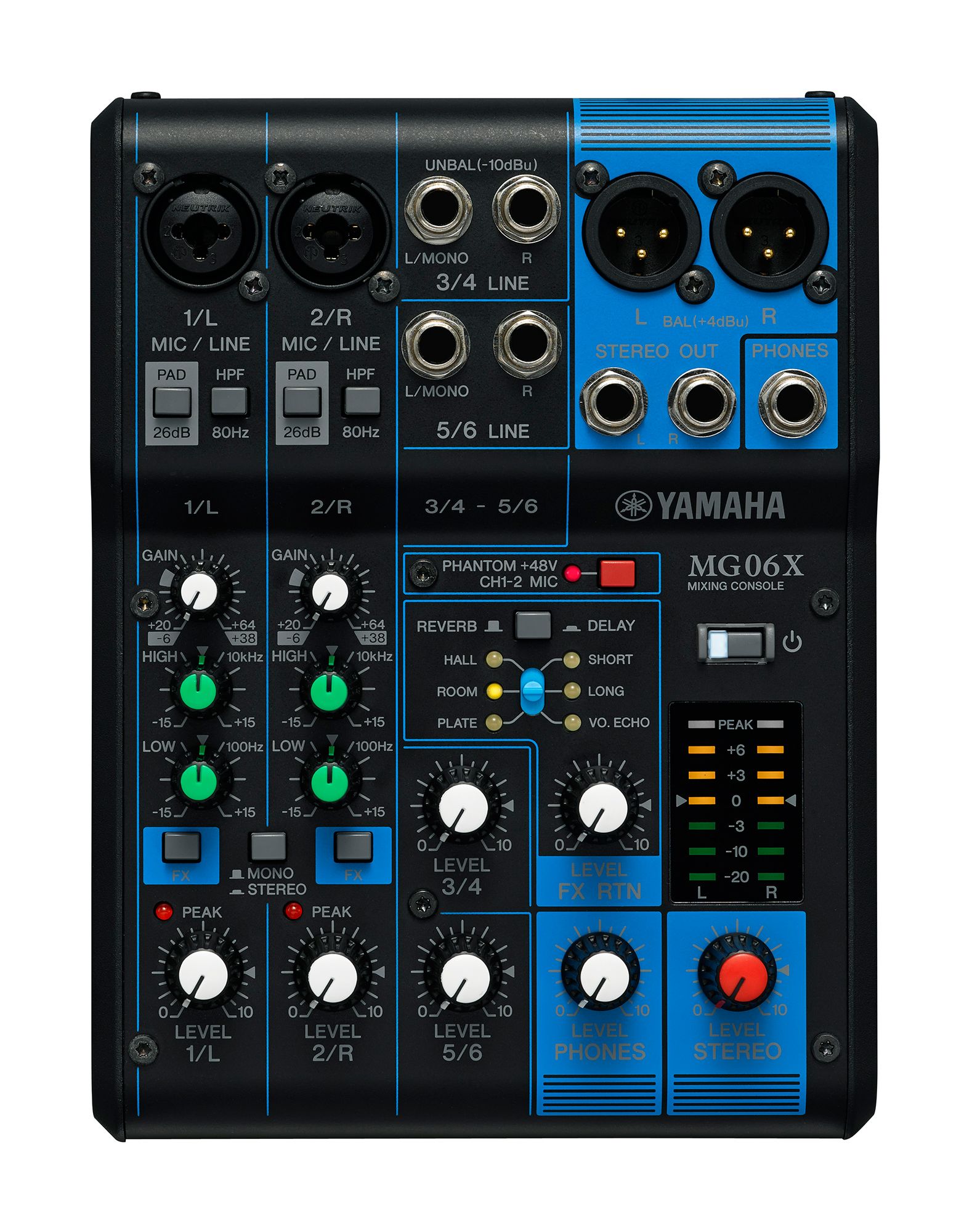 Yamaha 6-Channel Analog Mixer MG06X - Metronome Music Inc.