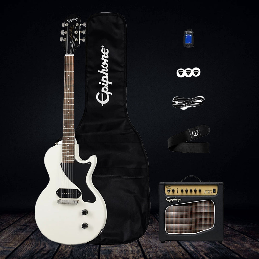 Epiphone Billie Joe Armstrong Les Paul Junior Player Pack - Classic White - Metronome Music Inc.