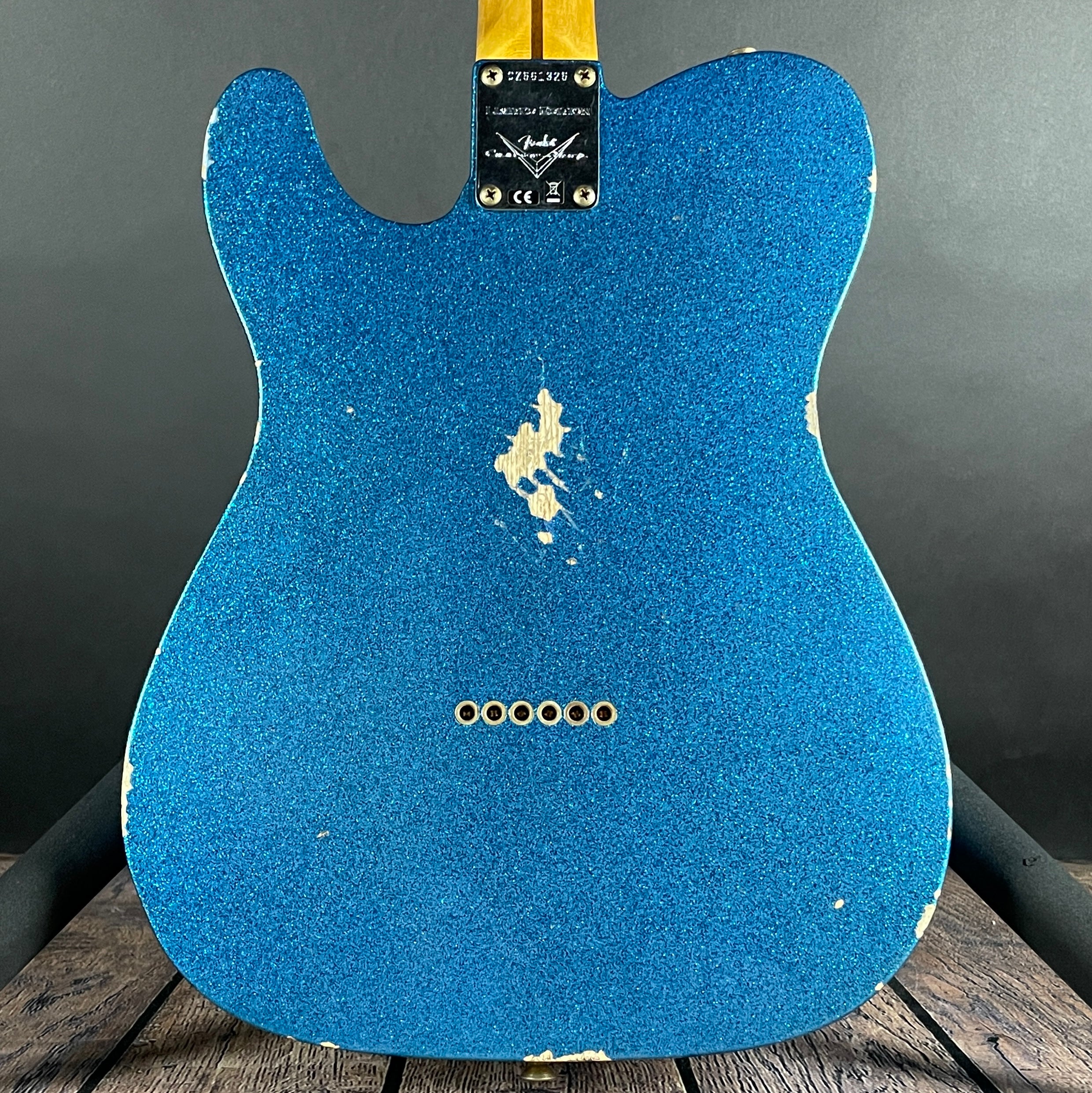 Fender Custom Shop LTD 1955 Telecaster, Relic- Aged Blue Sparkle (7lbs 8oz) - Metronome Music Inc.